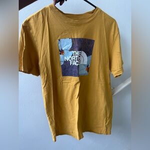 The North Face Men's Yellow Graphic Tee with Floral Design - M
